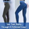 TIK Tok Leggings Women Butt Lifting Workout Tights Plus Size Sports High Waist Yoga Pants Small - Blue-XXXL