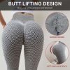RAINBEAN TIK Tok Leggings Women Butt Lifting Workout Tights Plus Size Sports High Waist Yoga Pants - GREY-XXL