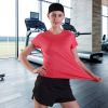 Women's Short Sleeve Workout Shirts Crewneck Sports Yoga Running Dry Fit Tops - Coral - 8