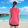 Women's Short Sleeve Workout Shirts Crewneck Sports Yoga Running Dry Fit Tops - Coral - 8