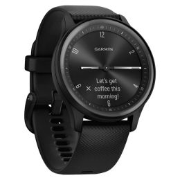 Garmin 010-02566-00 vivomove Sport Smartwatch with Silicone Band (Black Case, Slate Accents)
