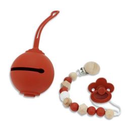 Wholesale Colorful Baby Silicone Pacifier Set (Color: Red wine B)