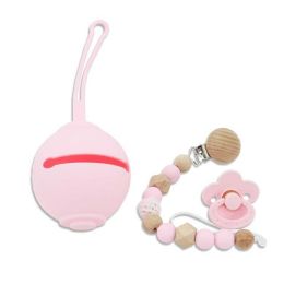 Wholesale Colorful Baby Silicone Pacifier Set (Color: Pink B)