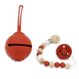 Wholesale Colorful Baby Silicone Pacifier Set (Color: Red wine A)