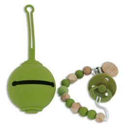 Wholesale Colorful Baby Silicone Pacifier Set (Color: Olive A)