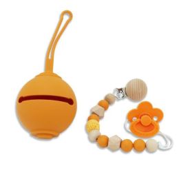 Wholesale Colorful Baby Silicone Pacifier Set (Color: Orange B)