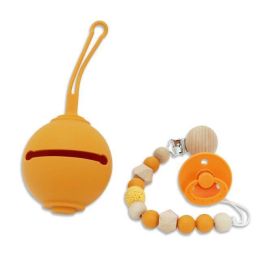 Wholesale Colorful Baby Silicone Pacifier Set (Color: Orange A)
