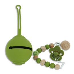 Wholesale Colorful Baby Silicone Pacifier Set (Color: Olive B)