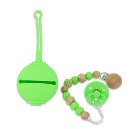 Wholesale Colorful Baby Silicone Pacifier Set (Color: Green A)