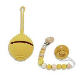 Wholesale Colorful Baby Silicone Pacifier Set (Color: Mustard A)