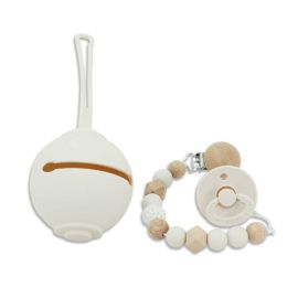 Wholesale Colorful Baby Silicone Pacifier Set (Color: Beige A)