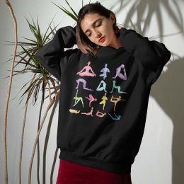 Yoga Theme Crewneck Sweatshirt (Color: Black, size: small)